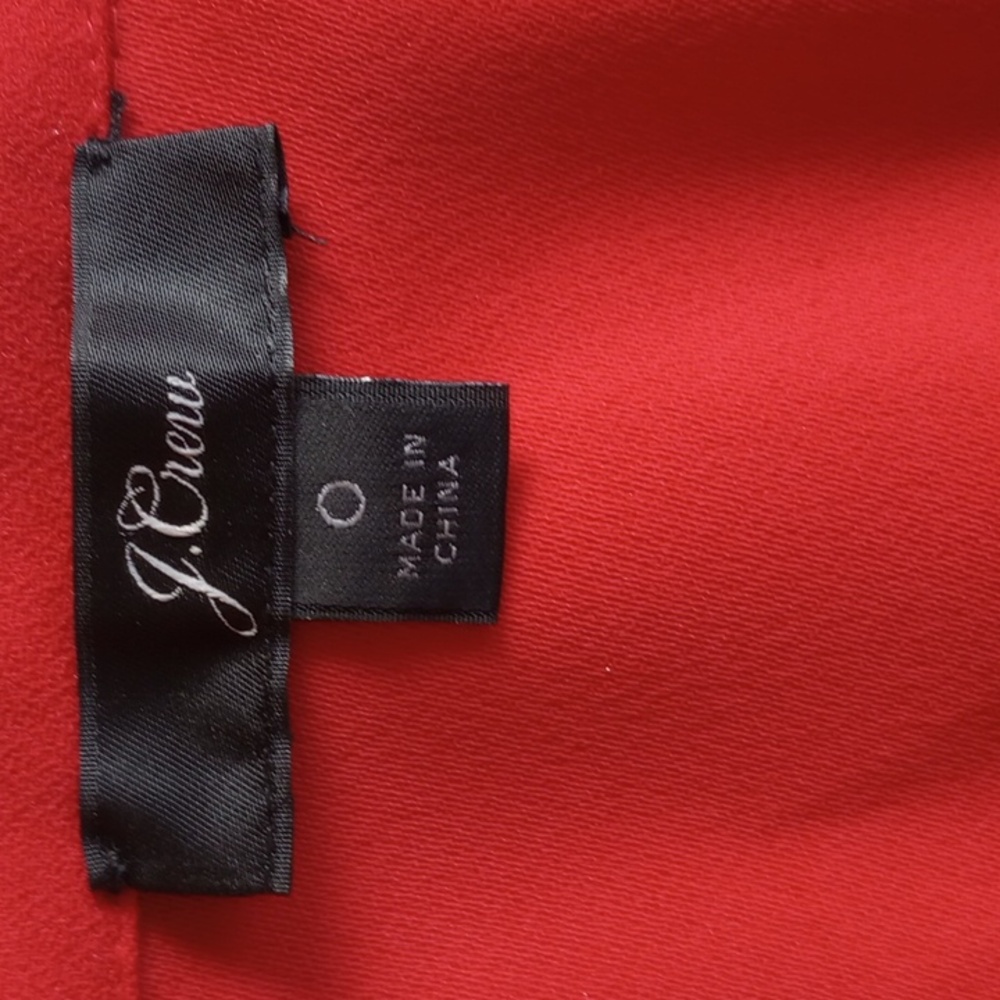 NWOT J Crew Faux Wrap Blouse 0 Red Long Sleeves  50off3 - Picture 6 of 7